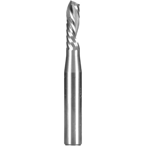 Image of YONICO Solid Carbide Single Flute Downcut End Mill Router Bits CNC Spiral O Flute 3 /16-Inch Diameter 1 /4-Inch Shank 32009-SC