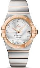 Omega Constellation Silver Dial Rose Gold and Steel Diamond Mens Watch 12325382152003