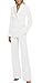 Botong Double Breasted Womens Pant Suit Slim Fit Work Professional Business Suit Prom Party Tuxedos Ivory 8