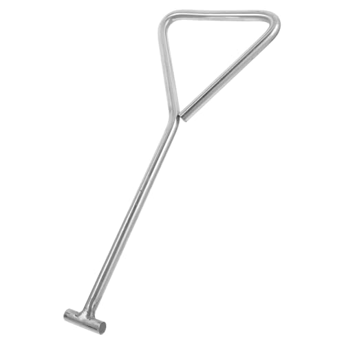 SOLUSTRE Manhole Cover Hook Lifting Hooks Tool Hooks Drain Hook Tool Manhole Lifter Manhole Puller Manhole Lid Puller Manhole Lid Hook Plumbing Hand Tools Hook Hand Stainless Steel Silver