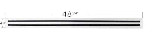 BUILDMART - 48" Linear Slot Diffuser - (2 Slot) Double Slot - White Decorative Air Vent - Modern AC Vent Cover for Ceiling, Walls & Floors - Texas Buildmart