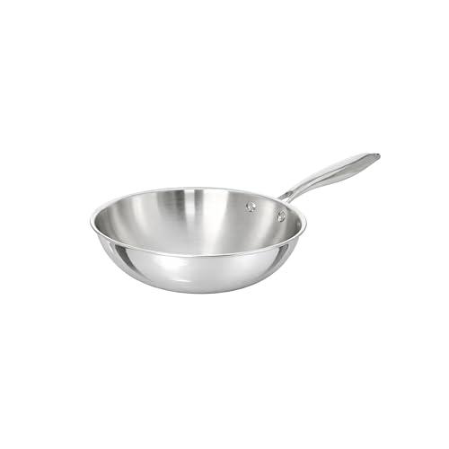 TeCuisine - Wok Inox 18/10 Triply – 24 cm – Sans Revêtement – Sans PFAS, PFOA, PTFE – Compatible Tous Feux Dont Induction – Manche Riveté Froid – Cuisson Saine et Durable