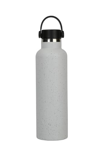 Ozark Trail 24 fl Insulated Stainless Stell Water Bottle, Twist Cap with Loop Handle (WHITE SPECKLED)