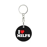 NUSDB I Love Hot Milfs Keychain for Men Women Aluminium Metal Key Chain Key Accessory Great Gifts