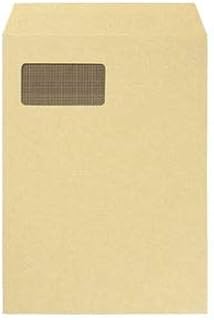 (まとめ)TANOSEE 窓付封筒 裏地紋付 A4テープのりなし 85g/m2 クラフト(窓:グラシン紙)1パック(100枚)【×2セット】