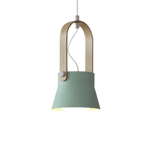 Lustre macaron avec abat-jour créatif en bois style déco nordique