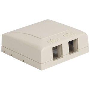 Icc Surface Mount Box, Elite, 2-Port, White