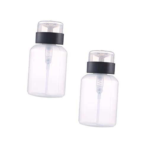 FRCOLOR 2個ポンプボトル 液体小け保存用 アルコールや除光液に 長ストロー付き 耐漏設計 軽量