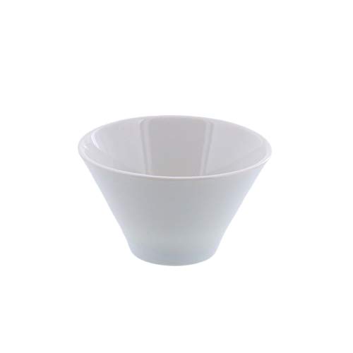 Tableware East White Stylish Trapezoid Versatile Bowl (Mini-Size) for Salad, Side Dish, Dipping Sauce, Dessert, Ice Cream