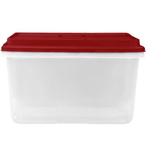 Image of Holiday Storage Bins Clear 72Qt Stackable 6-Pack