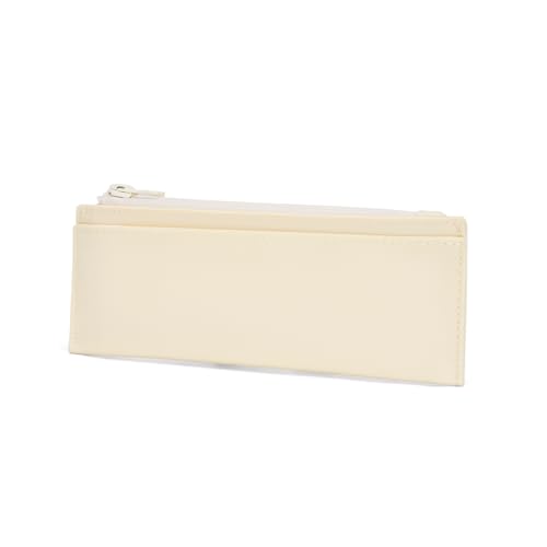 Image of Pencil Pouch for Teens School Office Supplies Pencil Case Cosmetic Bag Zipper (Cream)