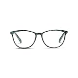 Peepers by PeeperSpecs Women's Bengal Cat-Eye Blue Light Blocking Reading Glasses, Green Tortoise, 54.9 + 1.5