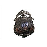 Denix S.A. US Sheriffstern Marshal Stern Adler nickelfarbener Cowboy Western Anstecker 8cm