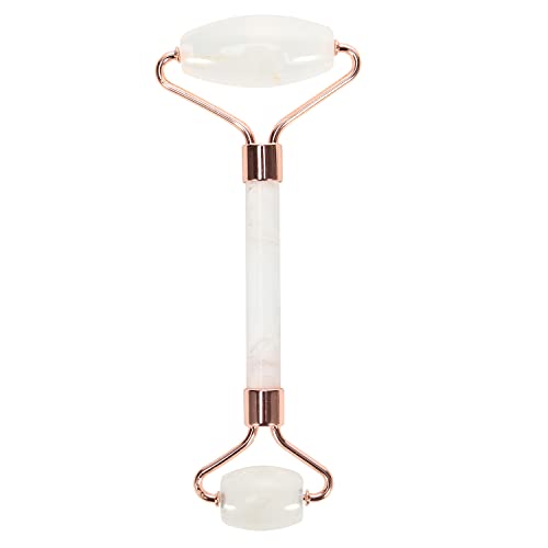 Rouleau de jade naturel pour le visage - rides vieillissantes, bouffiness visage massage de la peau du visage - Pierre de jade de qualité supérieure, par Crystal Lemon (quartz transparent) Cover