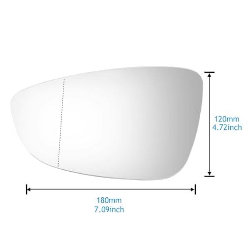 Verre de rétroviseur passager chauffant pour Passat B7 EOS CC