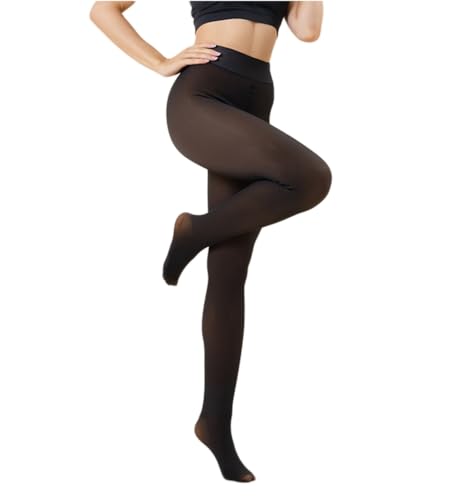 Image of VINICUNCA Winter Warm Fleece Lined Tights, Fake Translucent pantyhose Thick Thermal Leggings Pants
