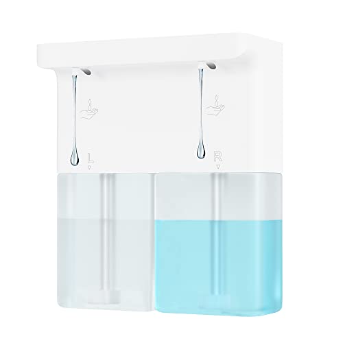 Double Outlet Automatic Soap Dispenser, 2 X 10.24 Oz Touchless Rechargeable Shower Hand Soap Dispenser, Ipx5 Waterproof Countertop Or Wall Mounted For Bathroom Kitchen Sink Hotel #TOP25