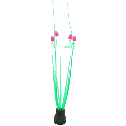 VOCOSTE Aquarium Simulation Coral Orchid Flower, Fish Tank Decor, Rose Red, Pink