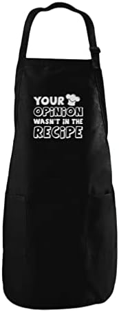 Your Opinion Wasn't In The Recipe - Funny Gift Idea Cooking Chef Apron One Size Black