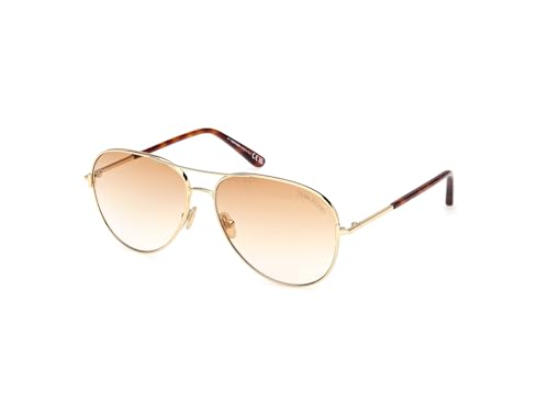 Tom Ford FT0823 30F Sunglasses Shiny Deep Gold/Brown Gradient Pilot 59mm