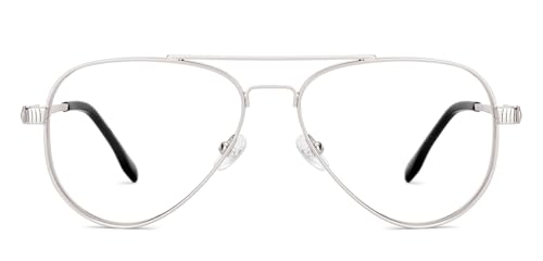 Image of John Jacobs Coastline Collection | Silver Full Rim Premium Eyewear | Blue Light blocking Glasses | For Men & Women | Medium