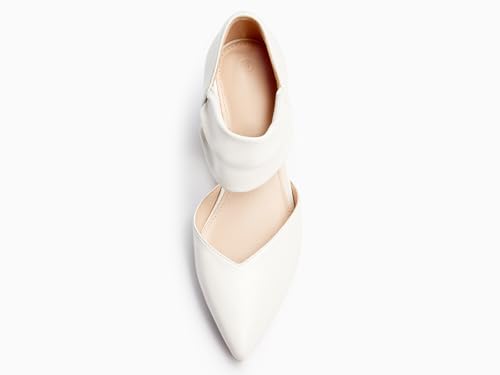 Image of Coutgo Womens Low Kitten Heel Dress Shoes Pointed Toe Slip on Ankle Strap Cutout Elegant Party Wedding Pumps