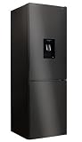 INFINITON Frigorifico Combi FGC-A174ND, 231 Litros, 170 cm de Altura, Dispensador de Agua con Deposito de 2 L, E, Total No Frost, Acabado en Dark Inox