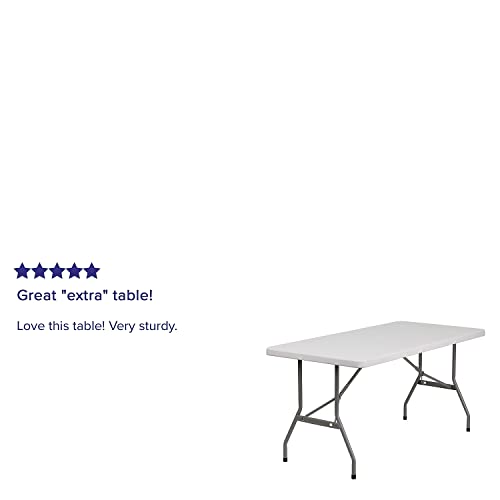 Flash Furniture 5-Foot Granite White Plastic Folding Table #TOP3