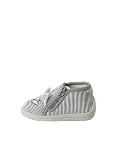 VERTBAUDET Chaussons zippés bébé en toile rayé gris 22