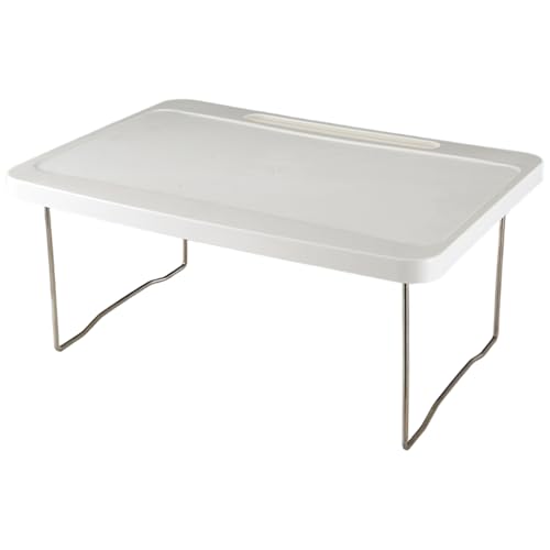 Scrivania del letto pieghevole portatile con scanalatura di supporto per la scrittura e la lettura per laptop, tavolo da vassoio ad lap da servizio pesante per mangiare, studiare e lavorare da l