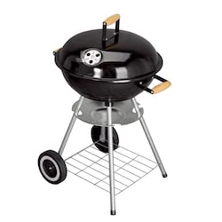aro Barbecue a sfera, in porcellana, acciaio e acciaio, diametro 39 cm, 53,5 x 42,5 x 73 cm, con ruote, porta ceneri rimovibile, colore nero