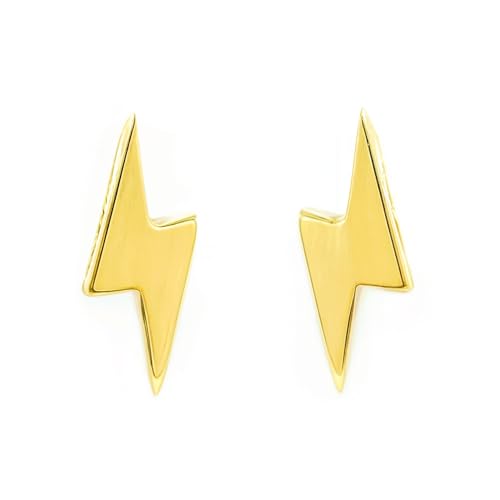 Boucles d'oreilles éclair or jaune 9 carats bijou quotidien fille Mondepetit