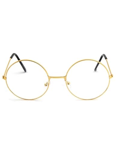 Image of BookMyCostume Golden Spects Gandhiji Glasses Santa Claus Scholar Drama Theater Spectacles for Role Play Costume Accessory | Kids