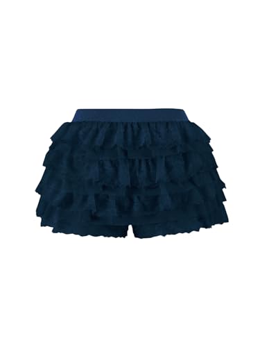 Image of Women Y2K Lace Multi-Layered Bloomers Lolita Ruffle Shorts Cute Mini Skirt | Tiered layers, elastic waist, pumpkin pants, for rave party /country concert /festival