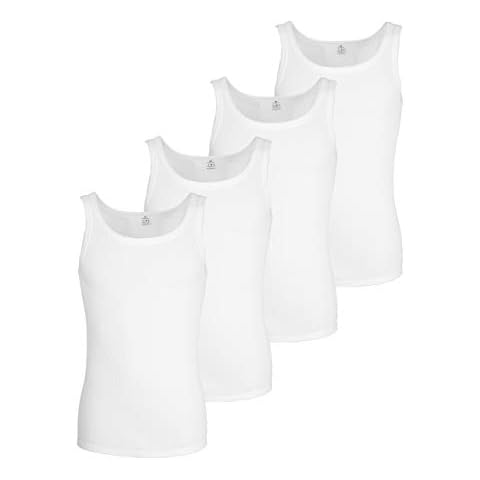 Götzburg 4er Pack Herren Unterhemd Classic Tank Top weiß - gekämmte Feinripp - 100% natürliche Baumwolle 7 Cover