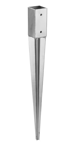 GRUNDLINE - Pfostenanker - Einschlagbodenhülsen PSG - Stützenfuß - Erdspieß - Pfostenträger - Einschlaghülse 70x70 mm- Bodenhülse - Erdanker Bodenanker Erdspieße Metall für Holzpfosten