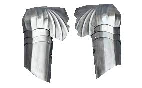 NauticalMart Halloween SCA Combat Winged Gothic Pauldrons Silver