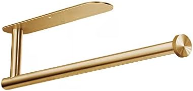 Paper Towels Rolls Holders- for Kitchen,Paper Towels Bulk- Self-Adhesive Under Cabinet,Both Available in Adhesive and Screws,Stainless Steel Paper Towel Holder(Gold)