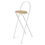 Taburete plegable con cómodo cojín y respaldo ergonómico para una relajación total mientras descansa.