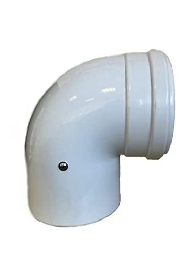 Uzman-Versand, 90° Konzentrische Luft-/Abgasbogen Ø 80/125 mm, Innen Kunststoff PP/Außenrohr Kunststoff PP.. DN 80/125 Bogen, Winkel, Abgas-Rohr Abgassystem Doppelrohr, Abgasrohr,