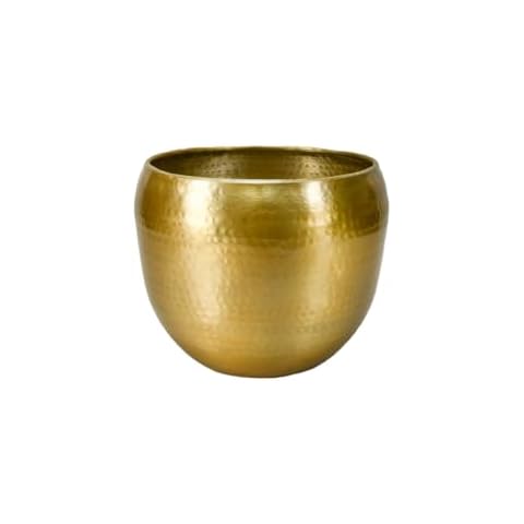 Serene Spaces Living Brass-Look Aluminum Cachepot Cover