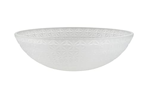 Image of Aspen Creative 25015-76-1 Replacement Frosted with Diamond Pattern Glass shade for Flush Mount or Semi-Flush Mount, 1 /2 inch Center Hole, 11-7 /8 inch Diameter x 3-5 /8 inch Height