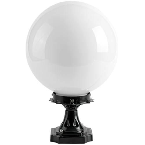 HEMOTON Luminaire Globe Extérieur 20Cm Abat-Jour Sphérique En Acrylique Pour Poteau Lumineux Jardin Terrasse Portail Résistant Aux Intempéries