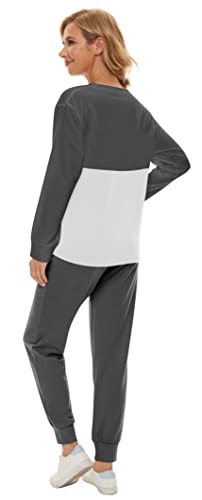 Image of Fengbay Two Piece Outfits for women Long Sleeve Crewneck Pullover Tops And Pants Sweatsuits Lounge Set with Pockets 2026
