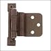 Acorn AJ3BQ Self-Closing Hinge, 3/8" Offset, Semi-concealed Black Iron (pair)