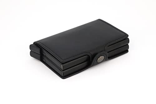 "Premium RFID Blocking Bifold Wallet in Coffee Black - Large Capacity Genuine Leather for Men and Women, Securely Holds Credit Cards and More!"4