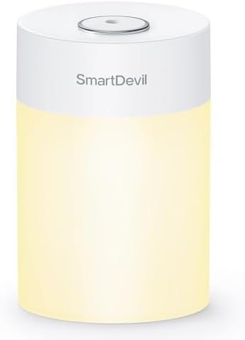 SmartDevil Small Humidifier, Portable USB Personal Desk Humidifier for Bedroom, Plants, Office, Travel, Nightstand with Night Light, Auto Shut-Off, Super Quiet