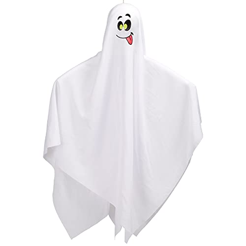 Joyin 4 Pack Halloween Decoration Hanging Ghosts With Colored Face, 27.5” Cute Flying Ghost For Front Yard Patio Lawn Garden Party Décor And Holiday Decorations #TOP4