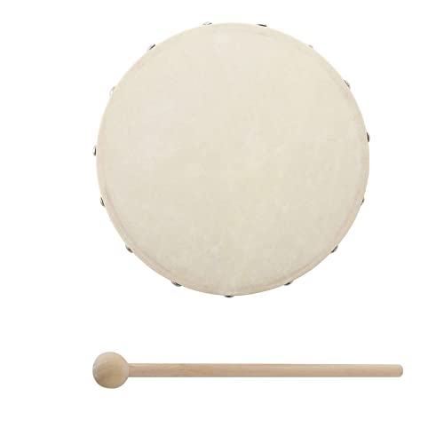 Dranng Tambor De Mano, Instrumento Musical De Madera Con Baqueta, Parche De Tambor De Piel De Cabra Auténtica, Instrumento De Percusión Educativo Para Fiesta Escolar