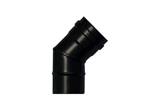 CODO EXOJO PARA ESTUFA PELLET VITRIFICADO 45 º (80 Milímetros Diámetro)